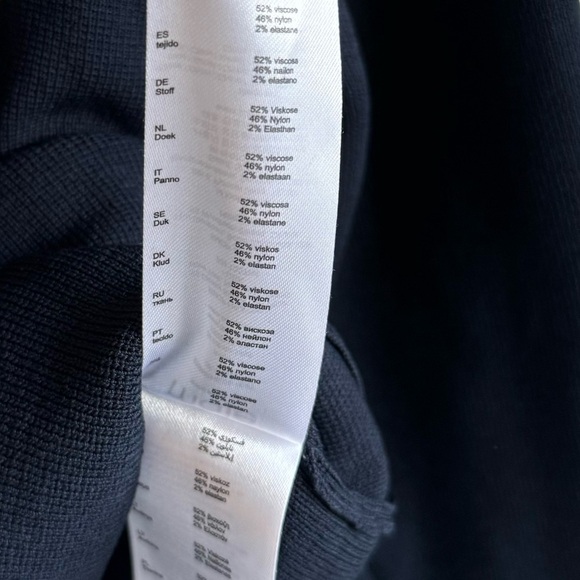 Maje Navy Long Sleeve Crew Neck Stretch Knit Top Blouse Size Medium - Picture 4 of 5